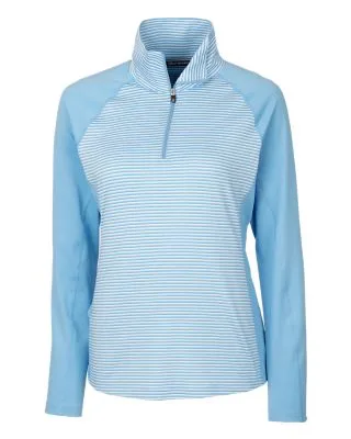 Cutter & Buck Forge Tonal Stripe Stretch Half Zip Womens Top view 3