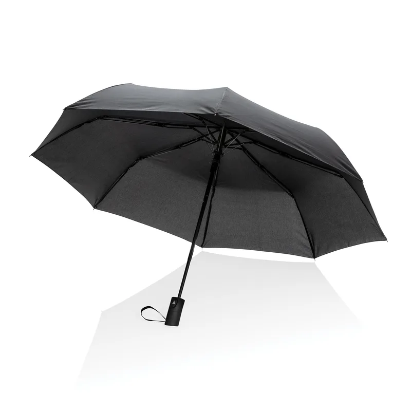 21" Impact AWARE™ RPET 190T Mini Auto Open Umbrella - Black