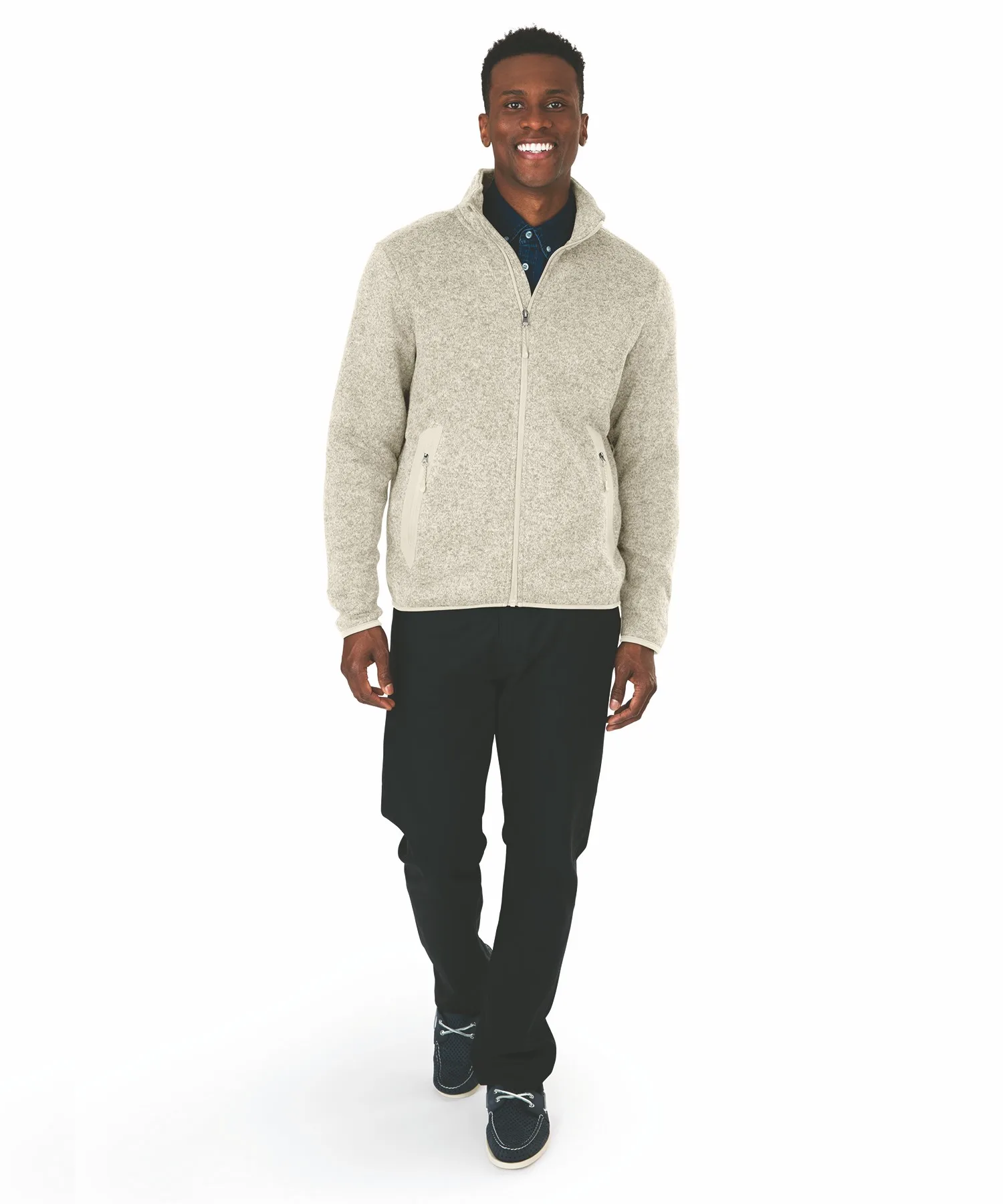 Men's Heathered Fleece Jacket view 4