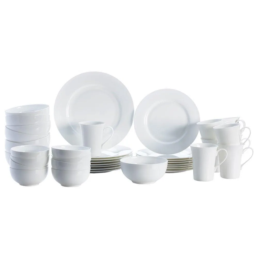 Mikasa Delray White 40 Piece Bone China Dinnerware Set