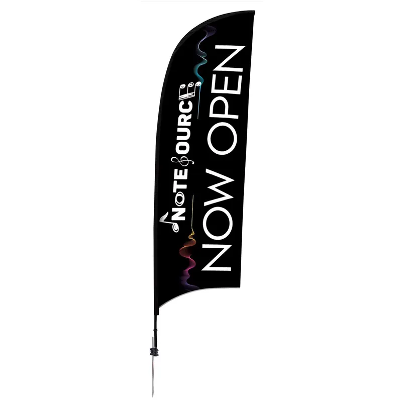 9' Elite Razor Nylon Sail Sign Flag, 1-Sided, Ground Spike