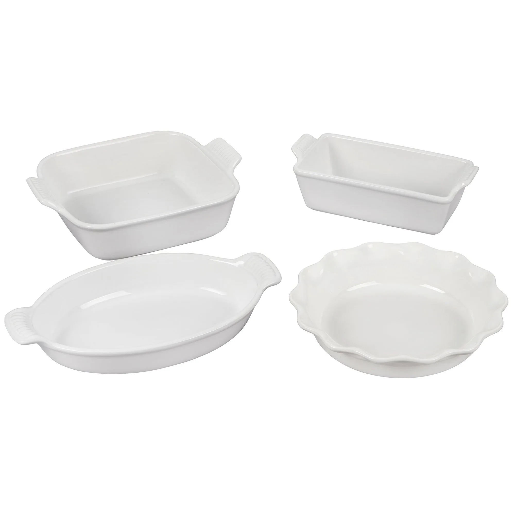 Le Creuset 4Pc Heritage Stoneware Bakeware Set - White