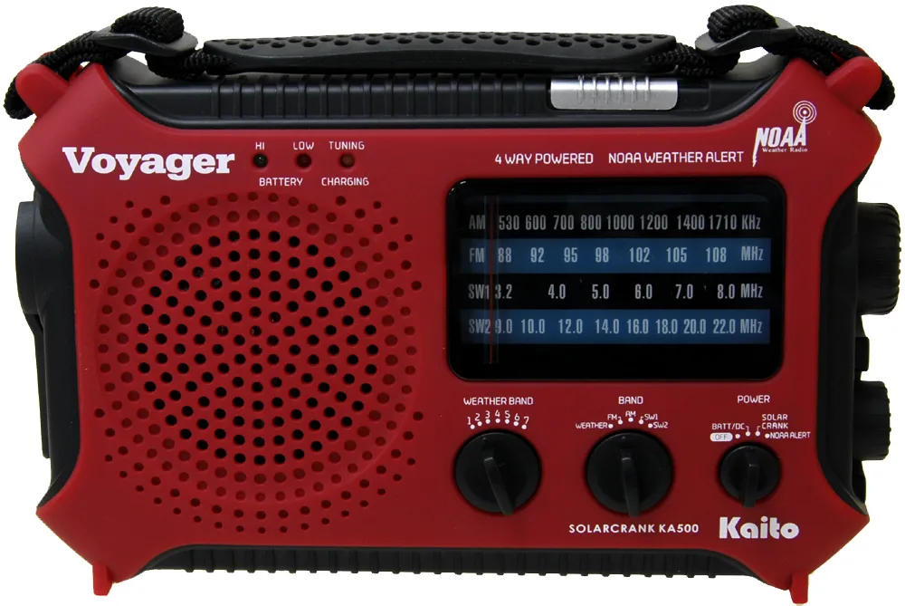 Kaito Emergency Radios & Wireless Mics Crank&Solar Am/Fm/Sw/Weather Alert Radio - Red