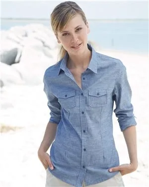 Burnside® Women's Long Sleeve Chambray Shirt
