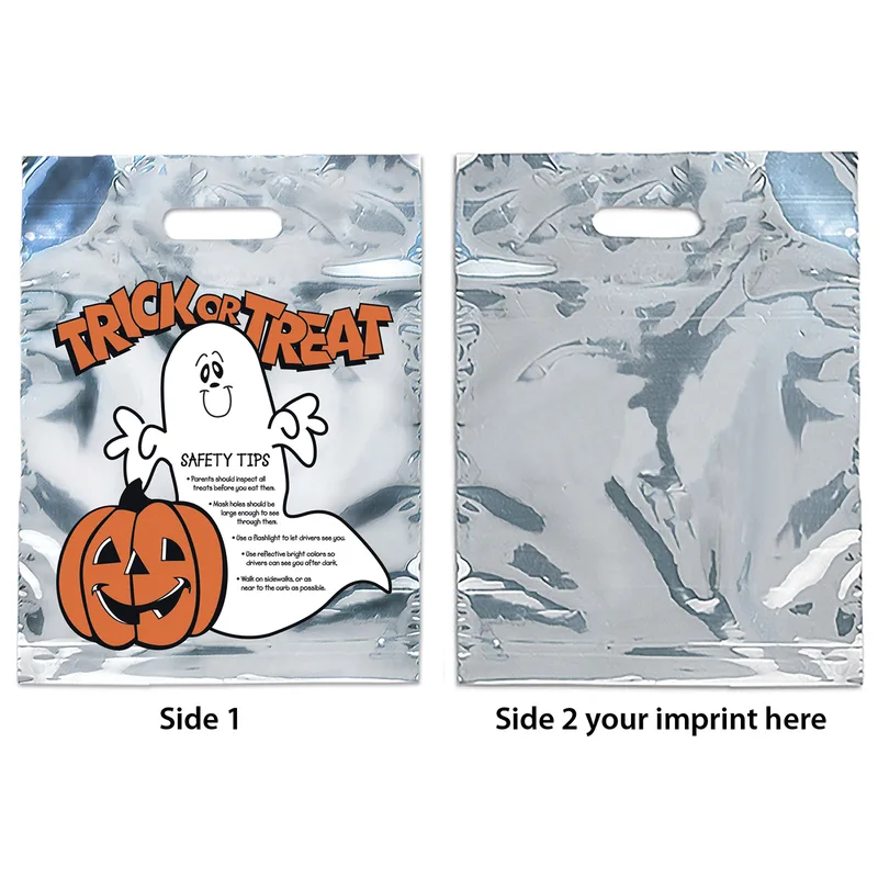 Ghost - Sliver Reflective Halloween Bag - Flexo Ink Print (11" x 15") view 2