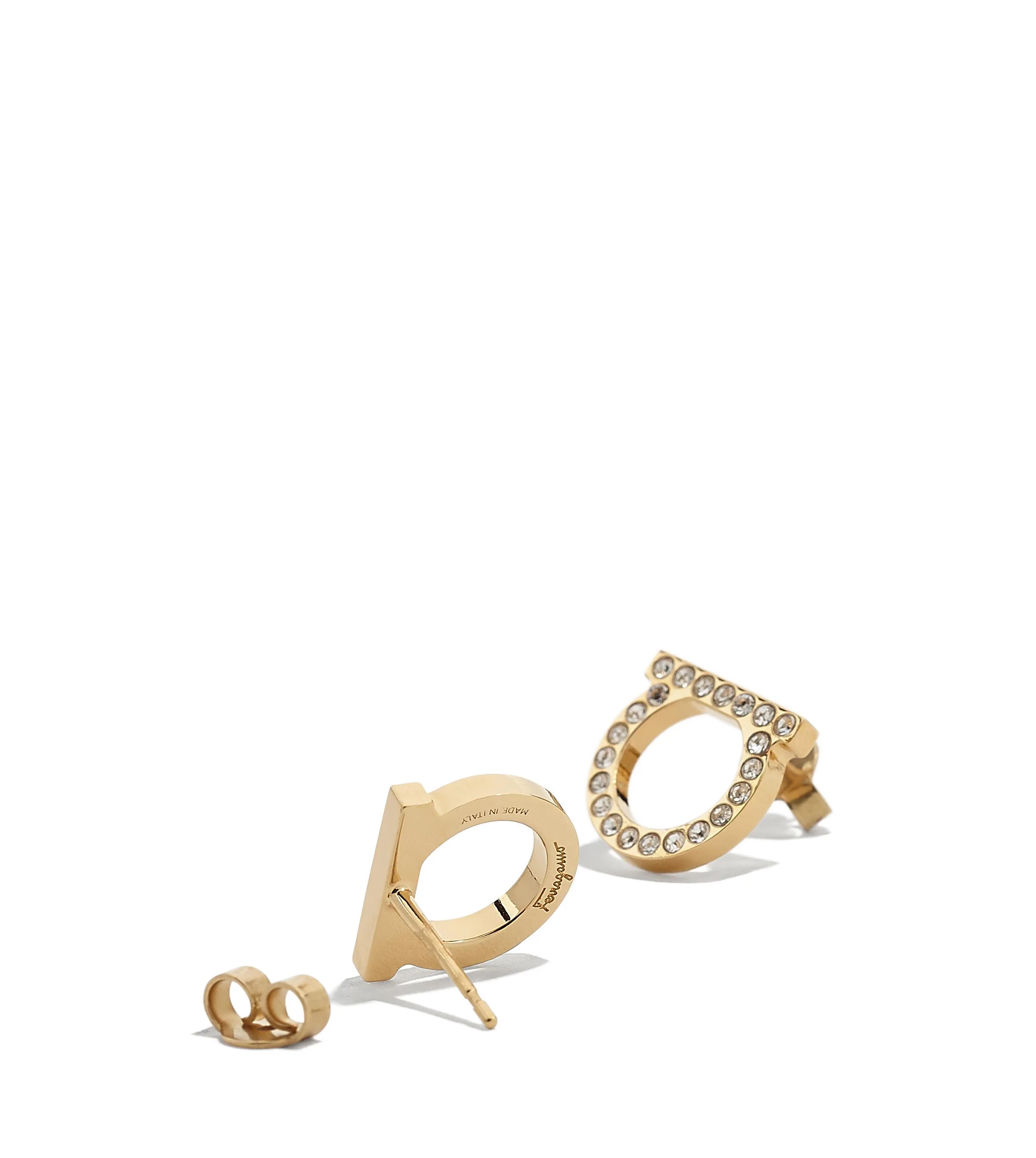 Salvatore Ferragamo Gancini Crystal Earrings