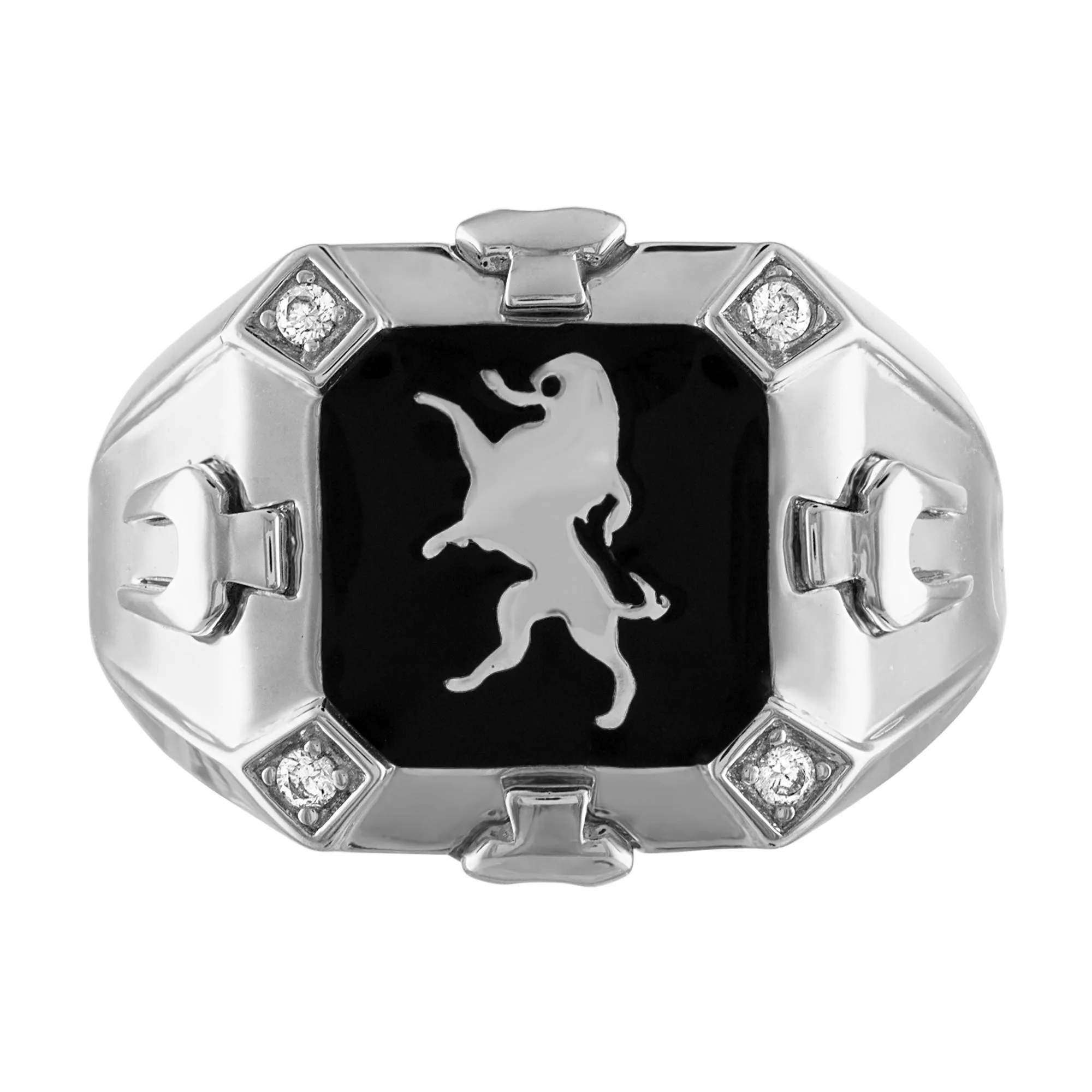 Bulova Jewelry Crest Of Bohemia Sterling Silver Diamond Ring - Size 10