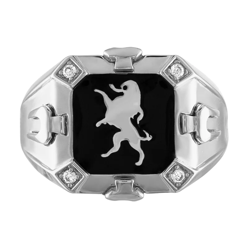 Bulova Jewelry Crest Of Bohemia Sterling Silver Diamond Ring - Size 10
