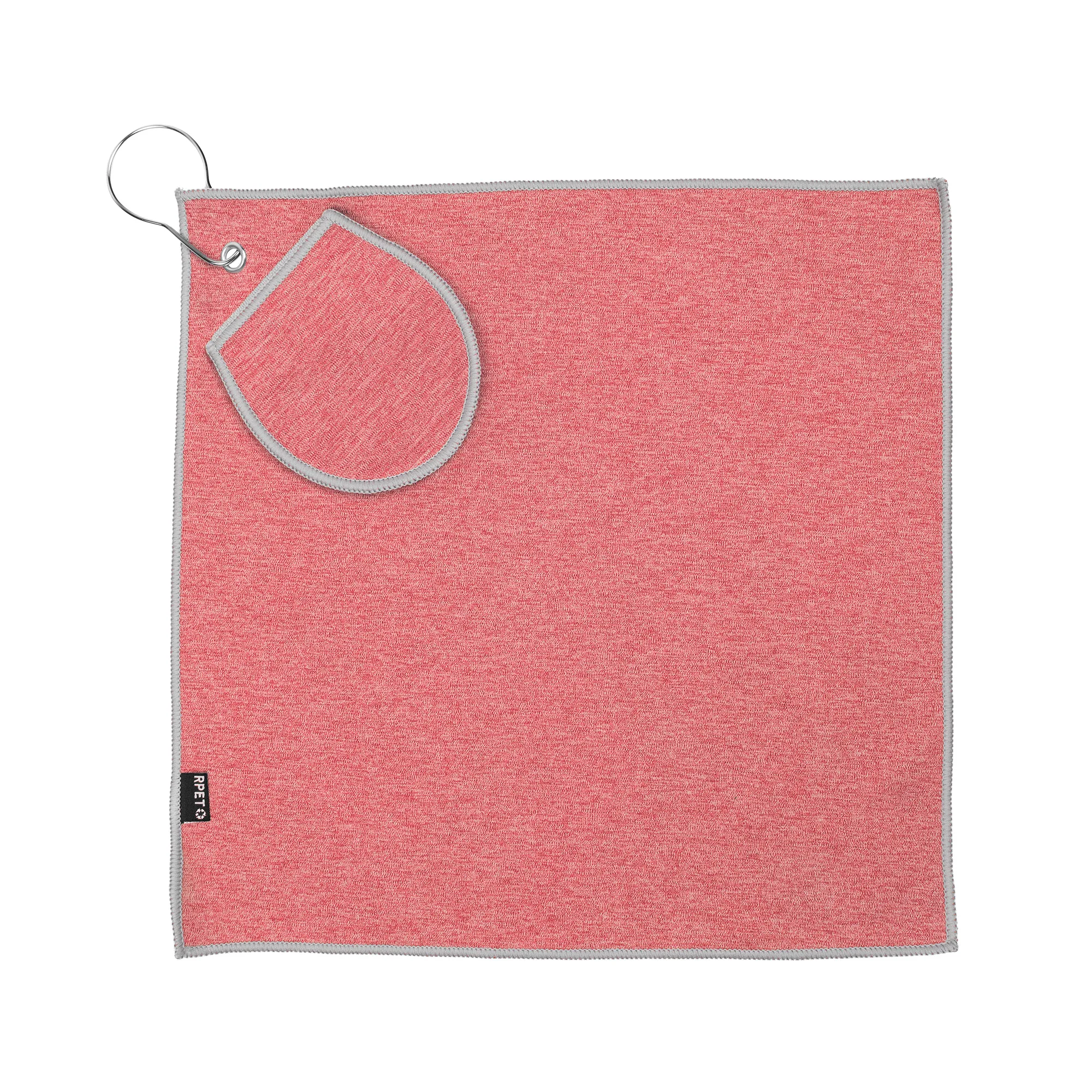 EcoCaddy rPET Golf Towel with Ball Pouch view 2
