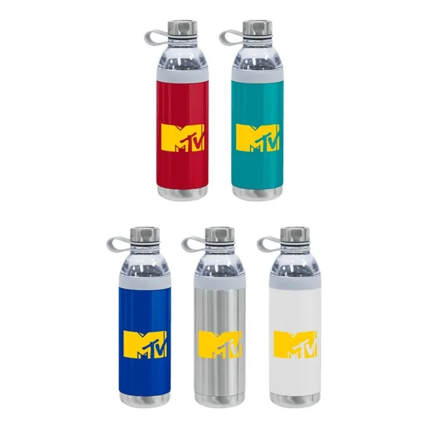 Dual Opening Stainless Steel Water Bottle - 20 Oz. view 2