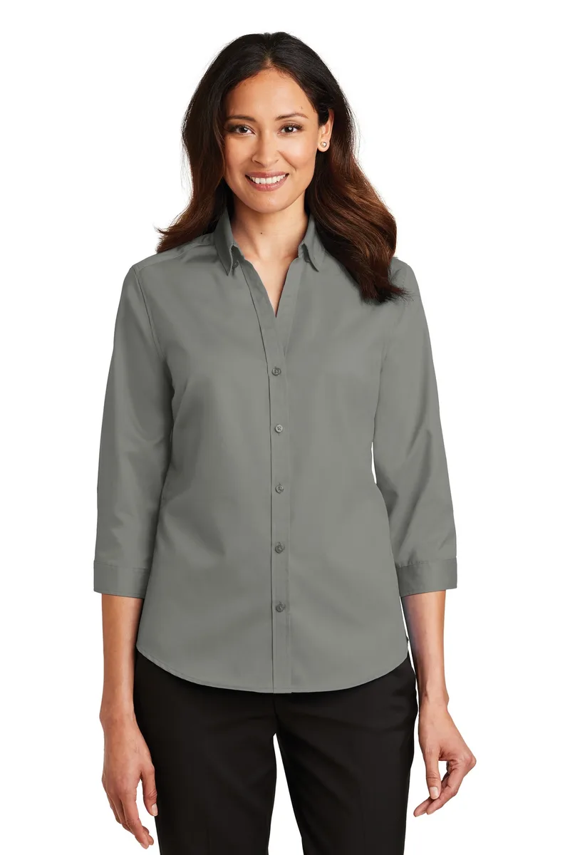 Port Authority® Women's 3/4-Sleeve SuperPro™ Twill Shirt.