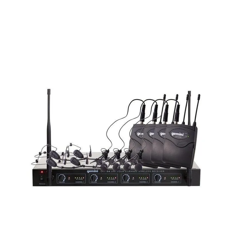 Gemini 4-Channel Wireless Headset/Lavalier Combo System