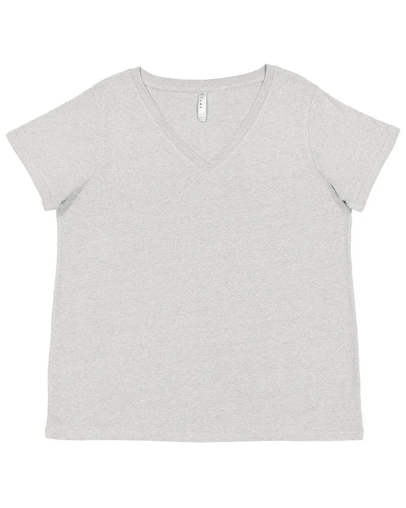LAT Ladies' Curvy V-Neck Fine Jersey T-Shirt view 6