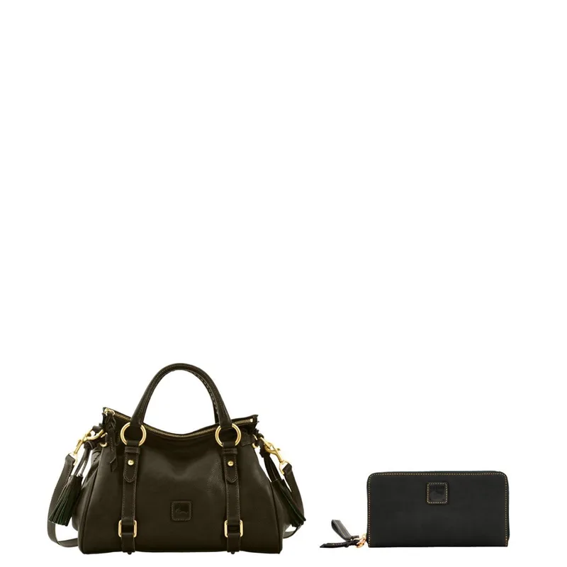 Dooney & Bourke Florentine Satchel And Large Zip Around Wristlet