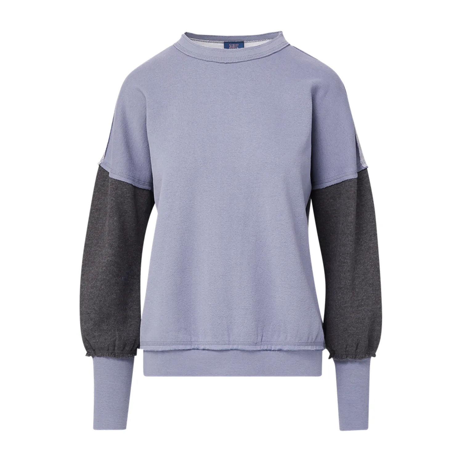 Genevieve Sueded Raw Edge Crew Sweatshirt view 2