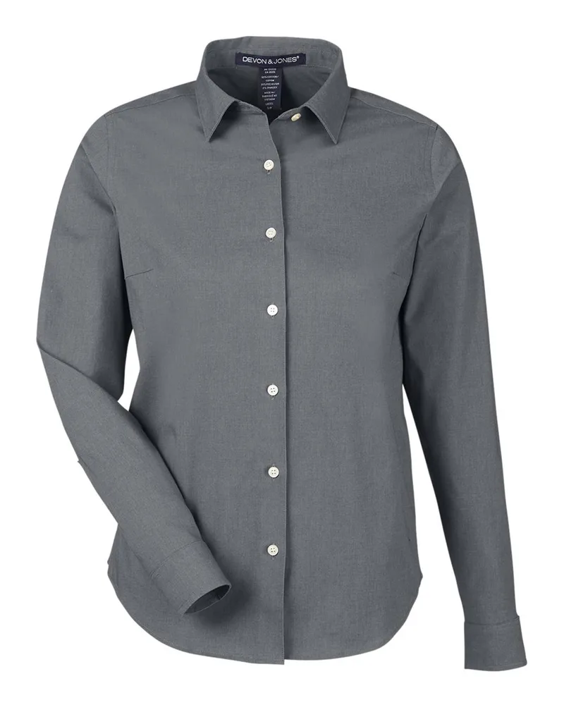 Devon and Jones® Women's CrownLux Performance® Spencer Poplin Dress Shirt view 5