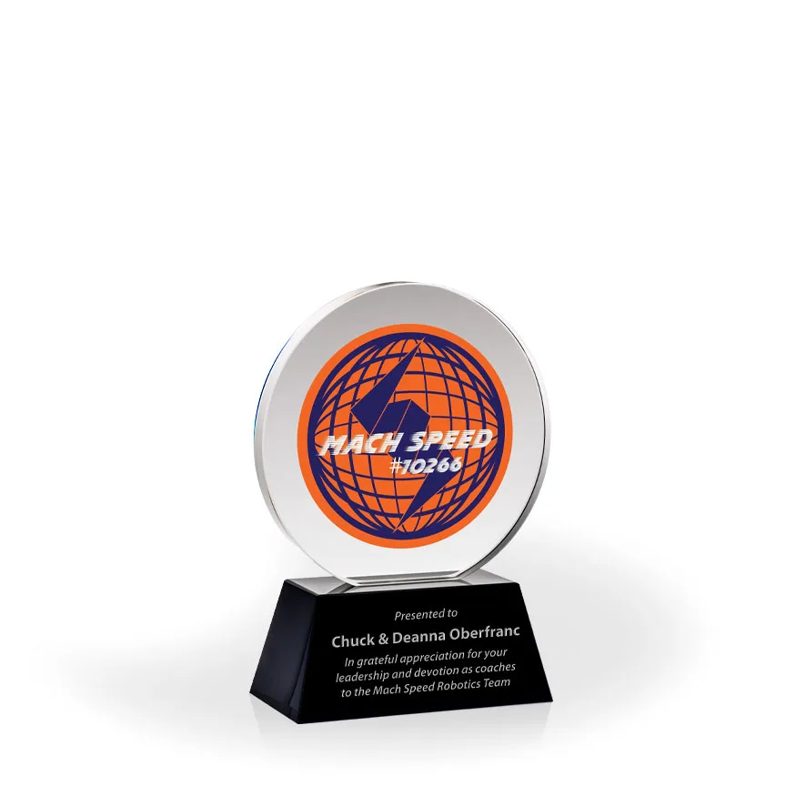 Angelique Clear Circle on Black Base, UV Printed
