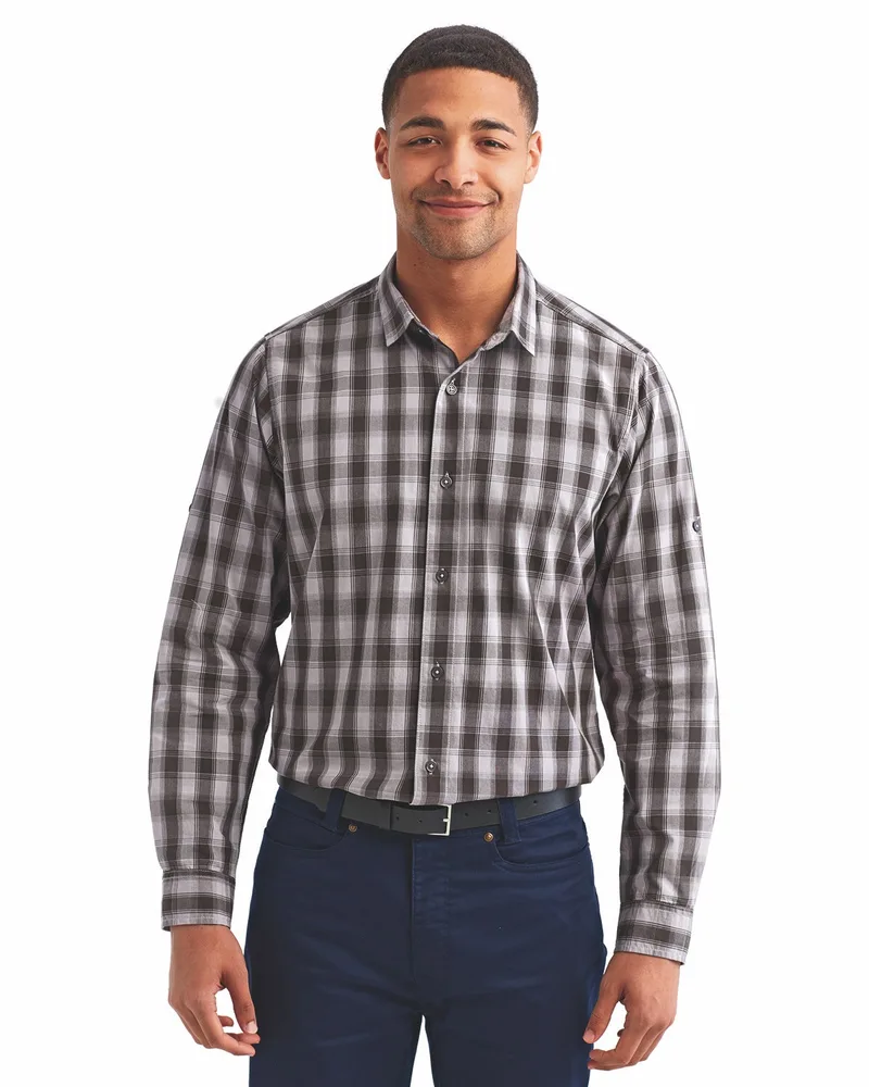 ARTISAN COLLECTION BY REPRIME Men's Mulligan Check Long-Sleeve Cotton Shirt view 3