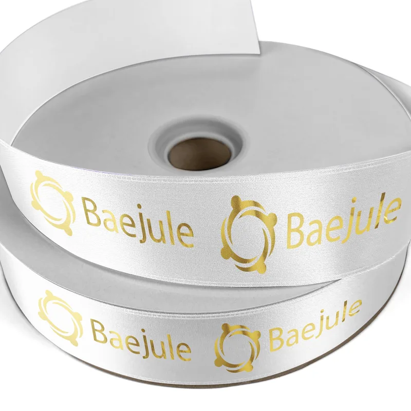 1 1/2" Badge Satin Ribbon - 50yd Roll - Foil Print