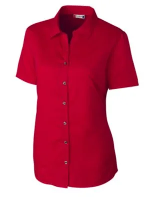 Clique Avesta Stain Resistant Womens Short Sleeve Button Down Shirt view 3