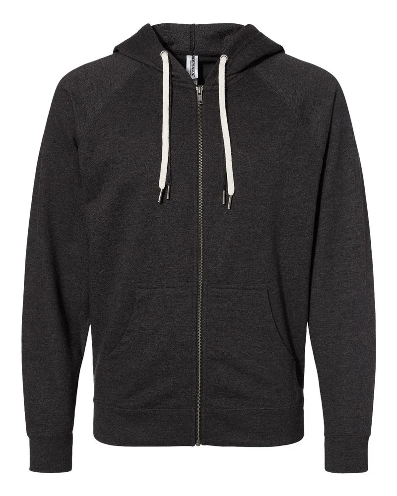 Independent Trading Co.® Unisex Icon Lightweight Loopback Terry Full-Zip Hooded Sweatshirt view 6
