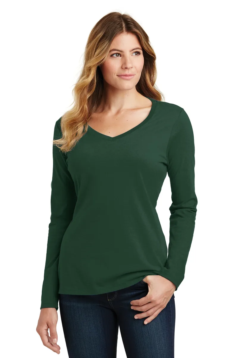 Port & Co™ Women's Long Sleeve Fan Favorite V-Neck Tee. view 4