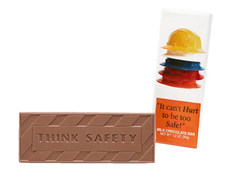 2"x5" Themed Milk Chocolate Wrapper Bar: It can't hurt to be safe!