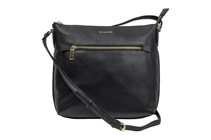 Champs Luggage Gala Collection Leather Crossbody Size 10"X10"X3"