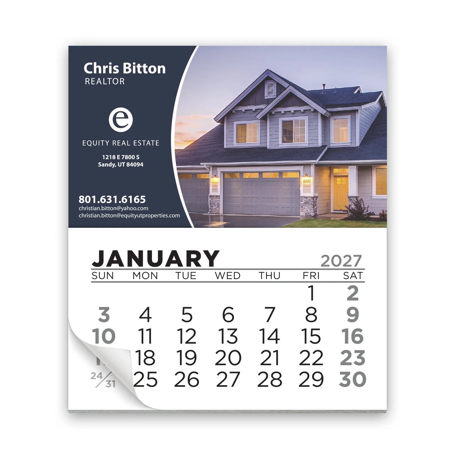 Add-A-Pad 12 Month Calendar view 2