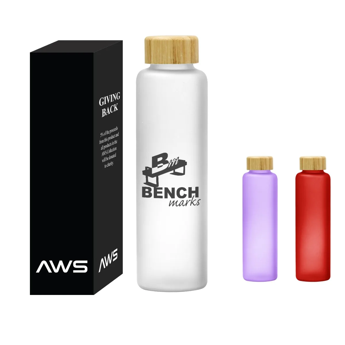 Aws 20 Oz. Belle Glass Bottle With Bamboo Lid view 2