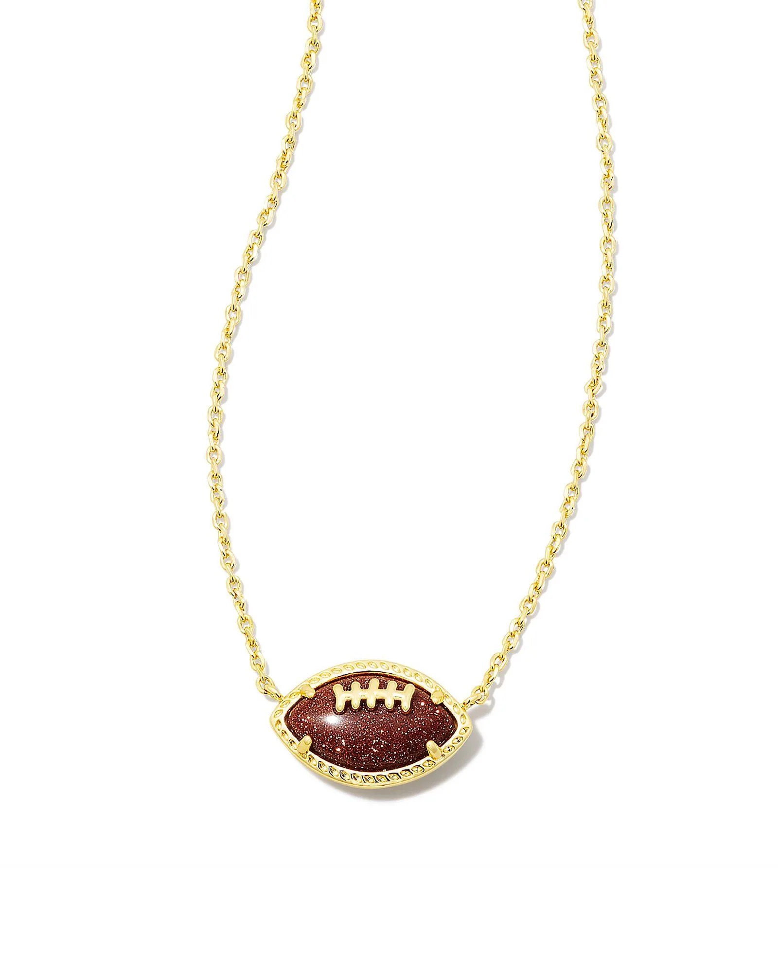 Kendra Scott Football Short Pendant Necklace - Orange Goldstone