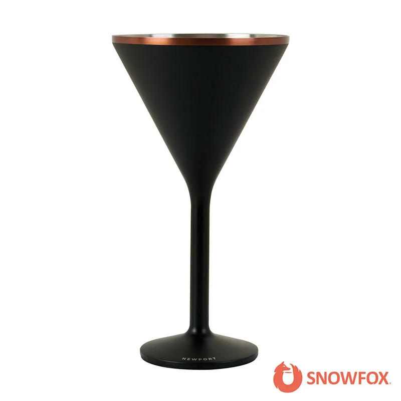 Snowfox 8 oz. Double Wall Steel Stemmed Martini Glass view 2