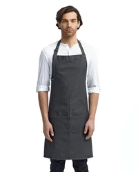 Artisan Collection by Reprime® Unisex Jeans Stitch Denim Bib Apron — Black Denim