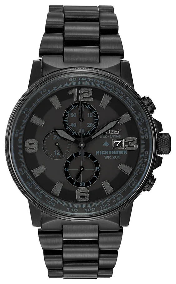 Citizen Watch Men's Nighthawk Eco-Drive Watch, Stainless Steel Black Ion Plating