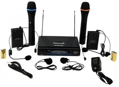 Hisonic® Dual VHF Wireless Microphone System Deluxe Package