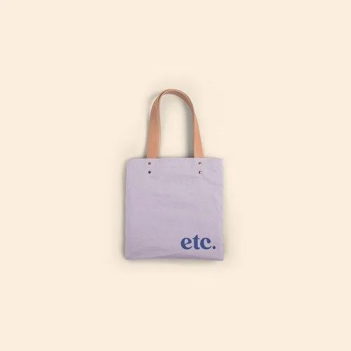 Teeny Tiny- Colored Canvas With Leather Handles view 2