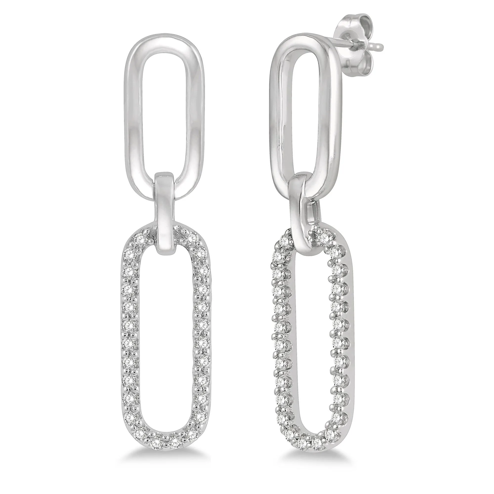Jilco Inc Diamond Paperclip Earrings - .16twt