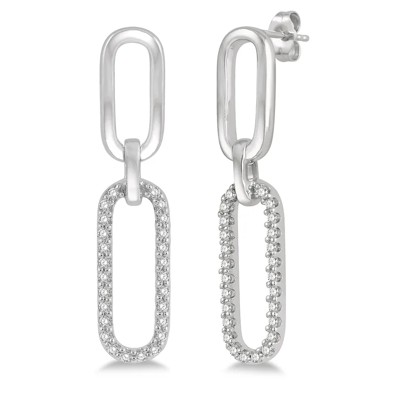 Jilco Inc Diamond Paperclip Earrings - .16twt