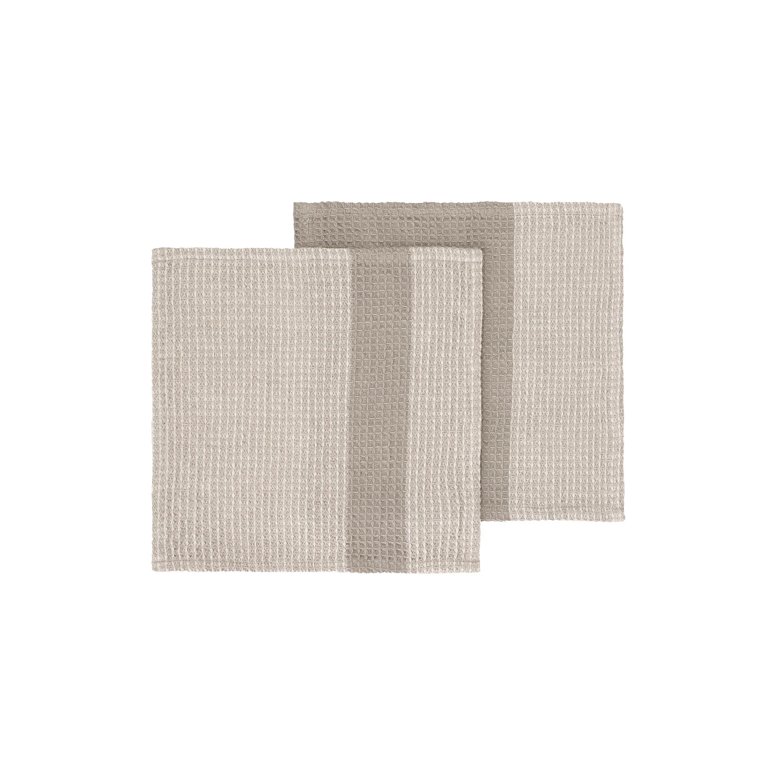Blomus Gano Organic Cotton Waffle Dish Cloth Set Of 2 - Moonbeam Dove Beige