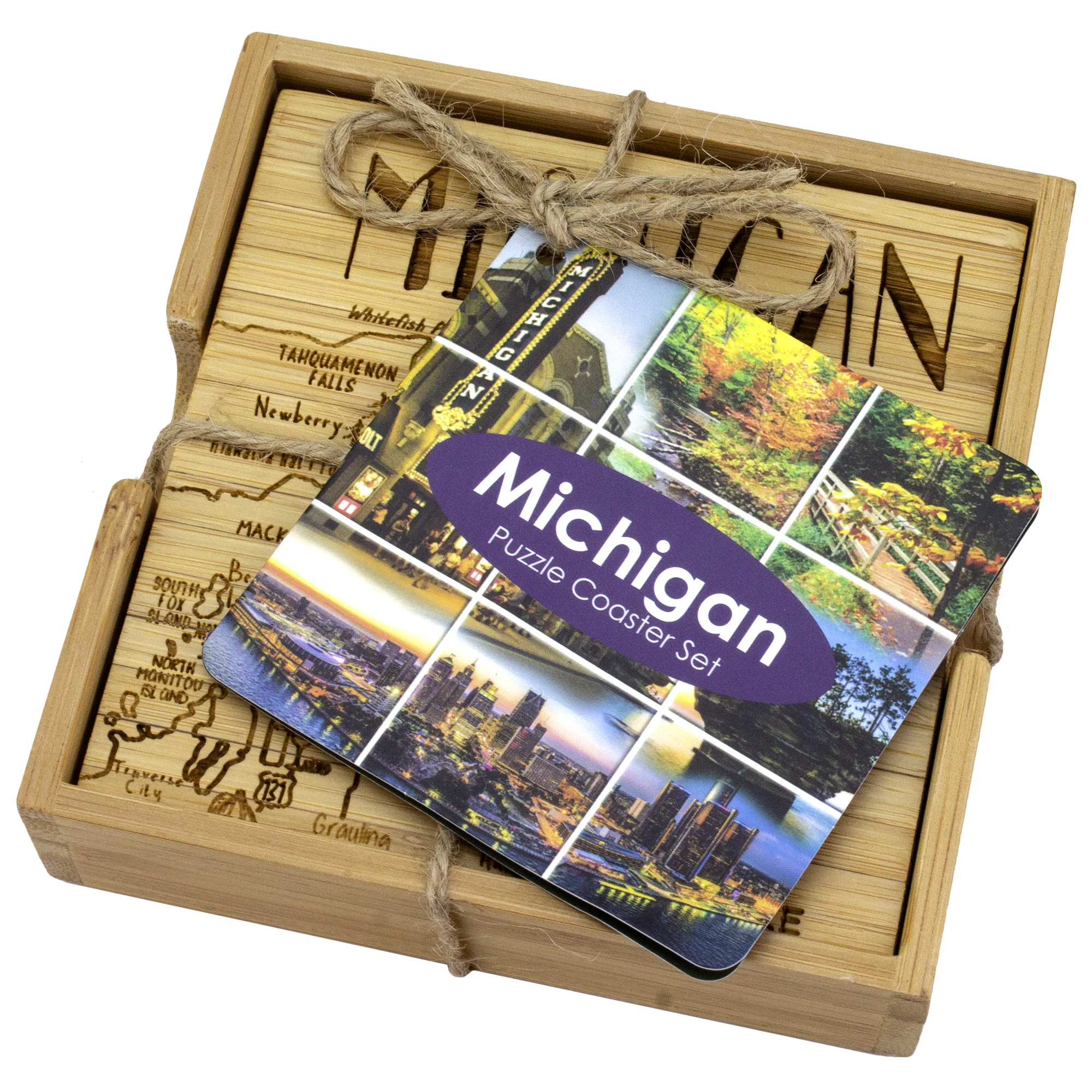 Michigan Puzzle Coaster Set view 5