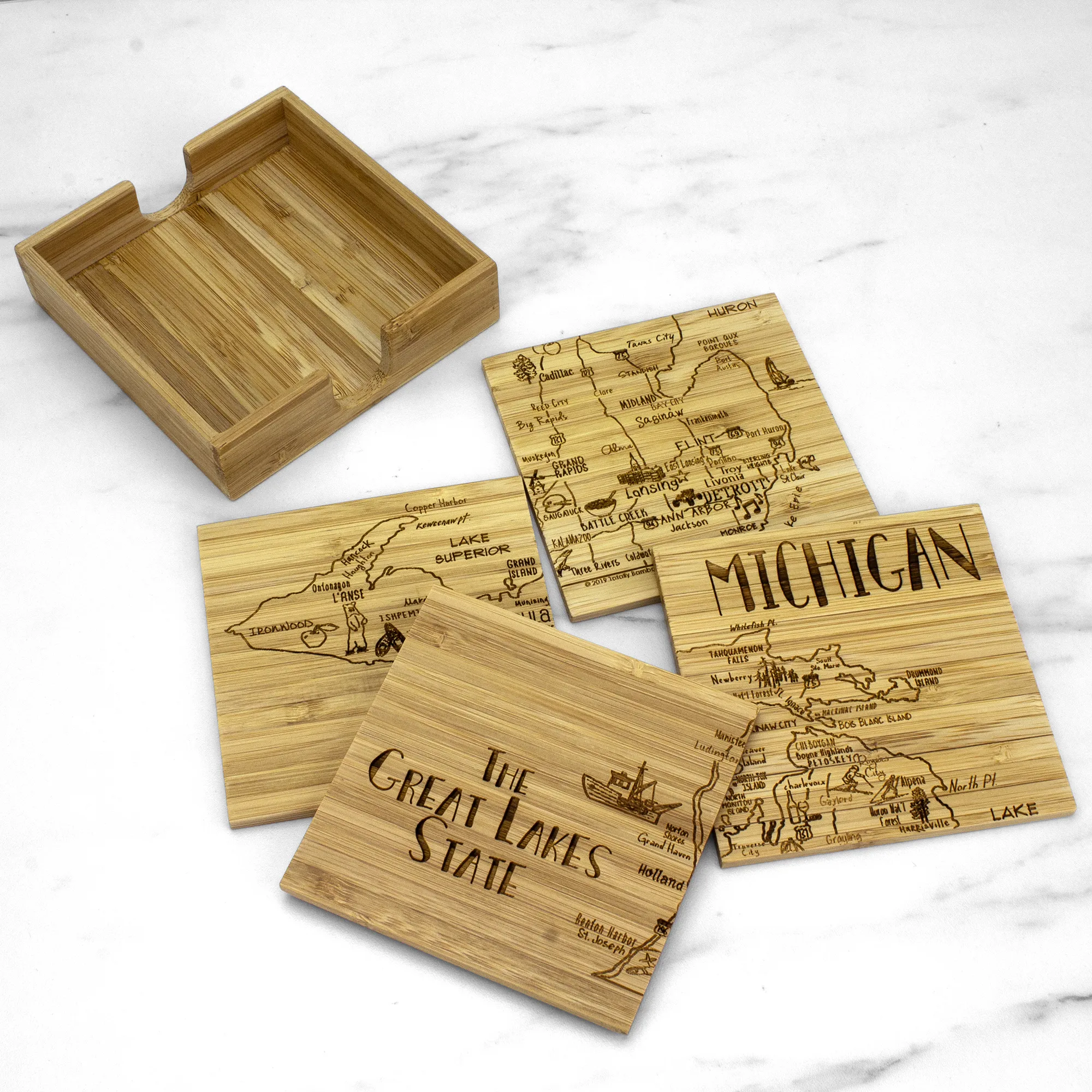 Michigan Puzzle Coaster Set view 4