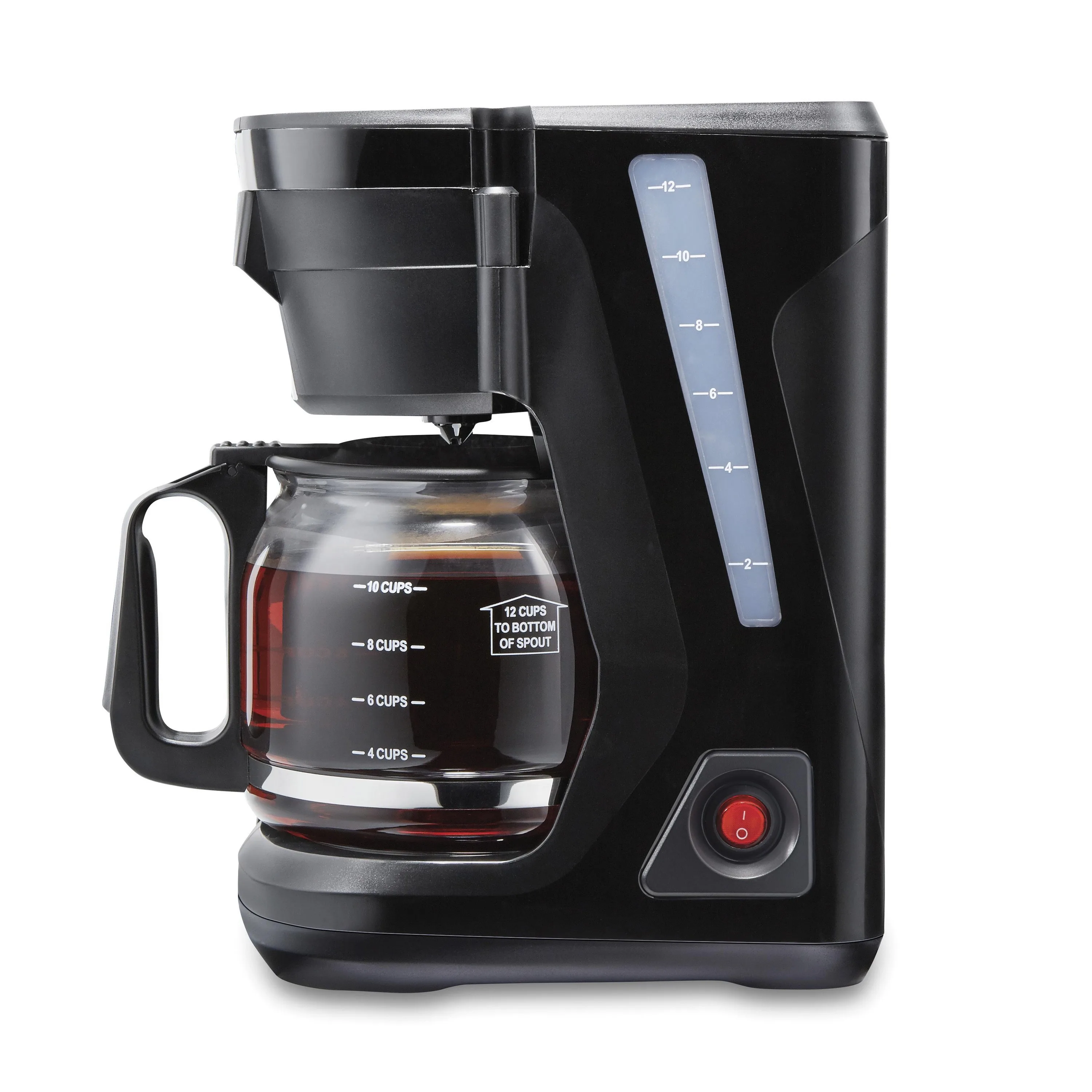 Proctor Silex Frontfill Compact 12 Cup Coffee Maker, Glass Carafe, Compatible With Smart Plugs, Blac