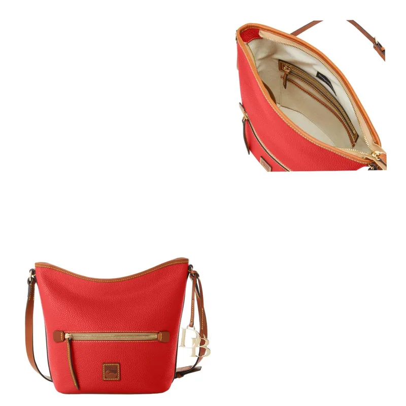Dooney & Bourke Red Pebble Grain Zip Sac