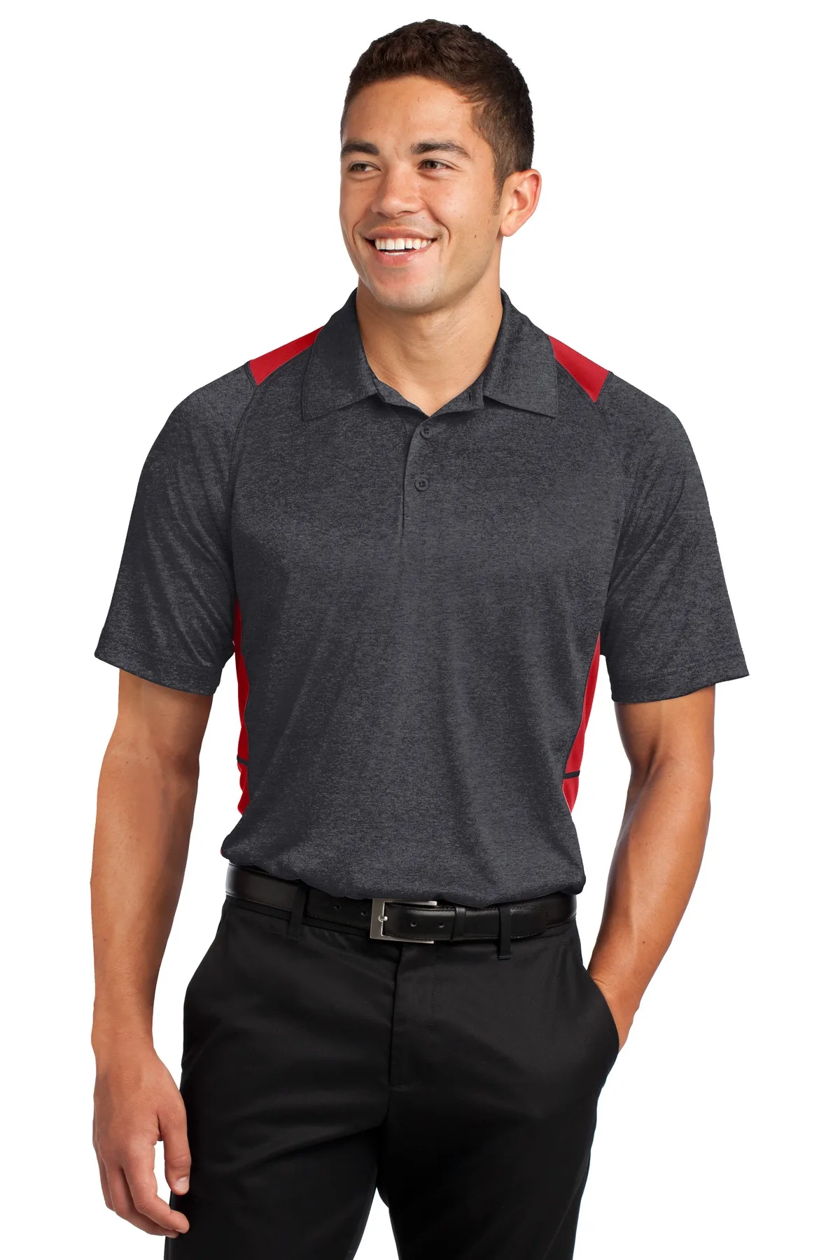 Sport-Tek® Heather Colorblock Contender™ Polo.