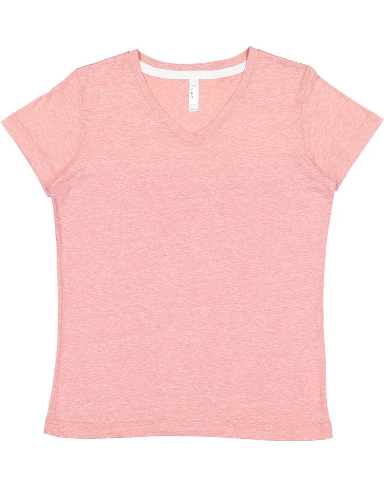 LAT Ladies' V-Neck Harborside Melange Jersey T-Shirt view 5