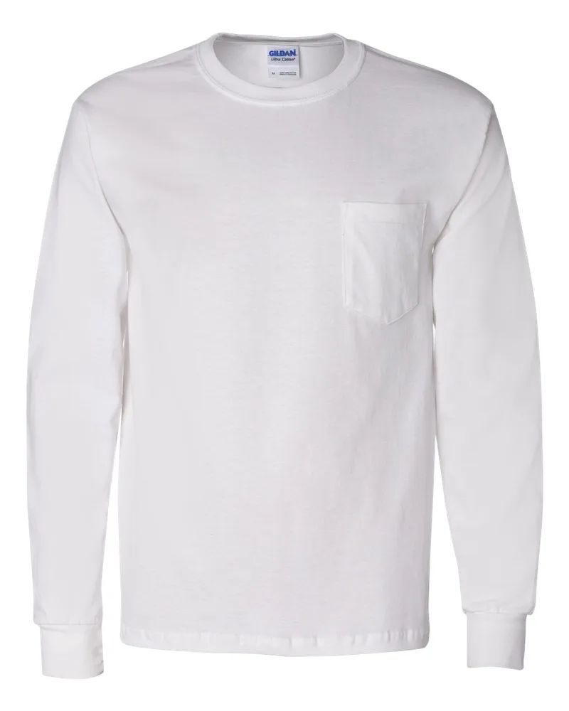 Gildan® Unisex Ultra Cotton® Long Sleeve Pocket T-Shirt