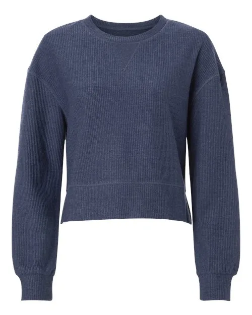 BOXERCRAFT Women's Ribbed Knit Cropped Boxy Crew Shirt view 3