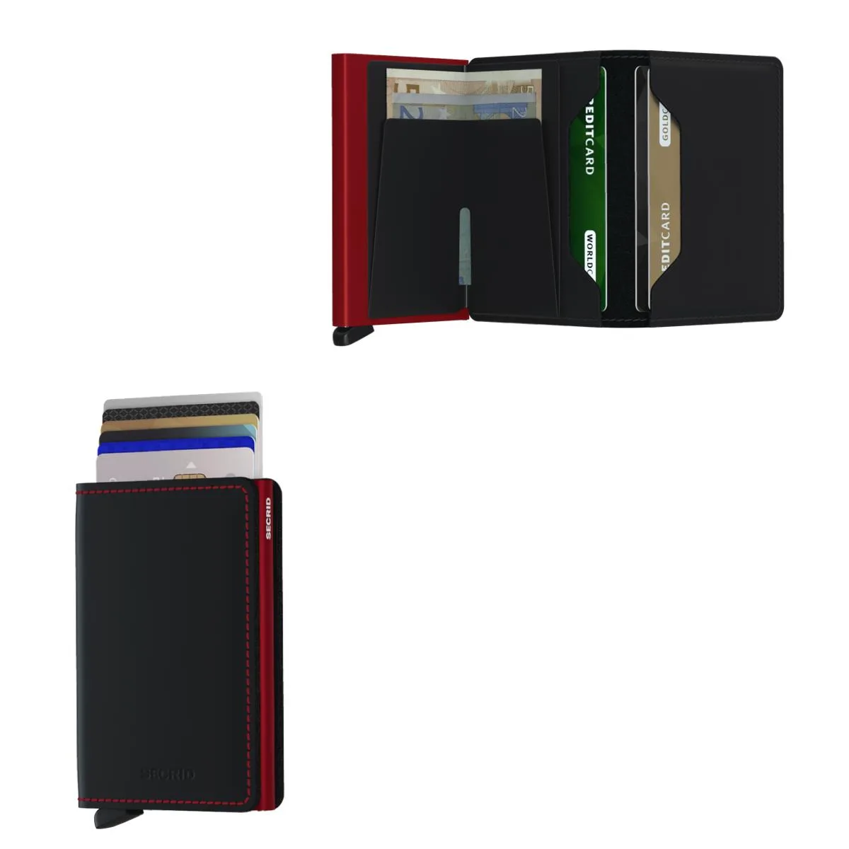 Secrid Slimwallet Matte Leather - Black/Red