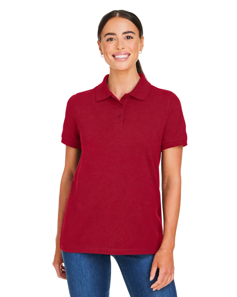 Harriton Women's Valiant Cotton Snag Protect Polo Shirt view 4