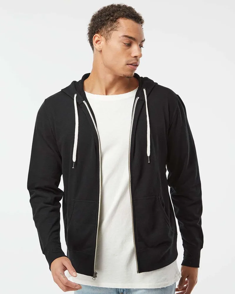 Independent Trading Co.® Unisex Heathered French Terry Full-Zip Hooded Sweatshirt